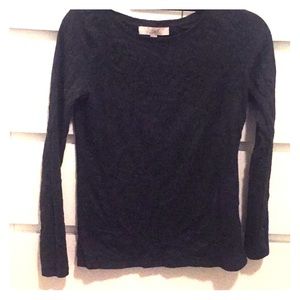 Hunter green, sheer-ish, long sleeve